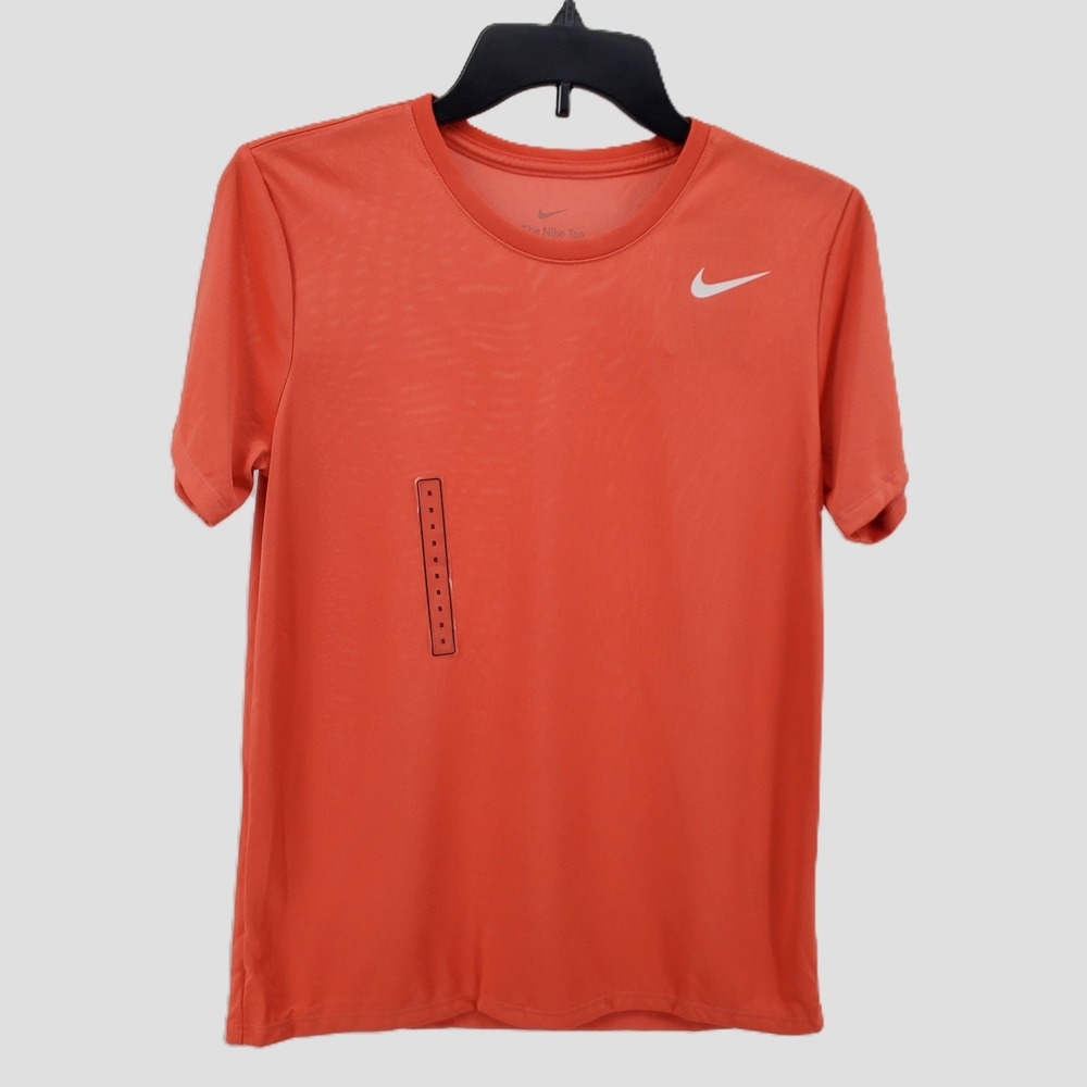 Nike Dri-FIT Women Small Training T-Shirt Short Sleeve Athletic Top Coral Orange